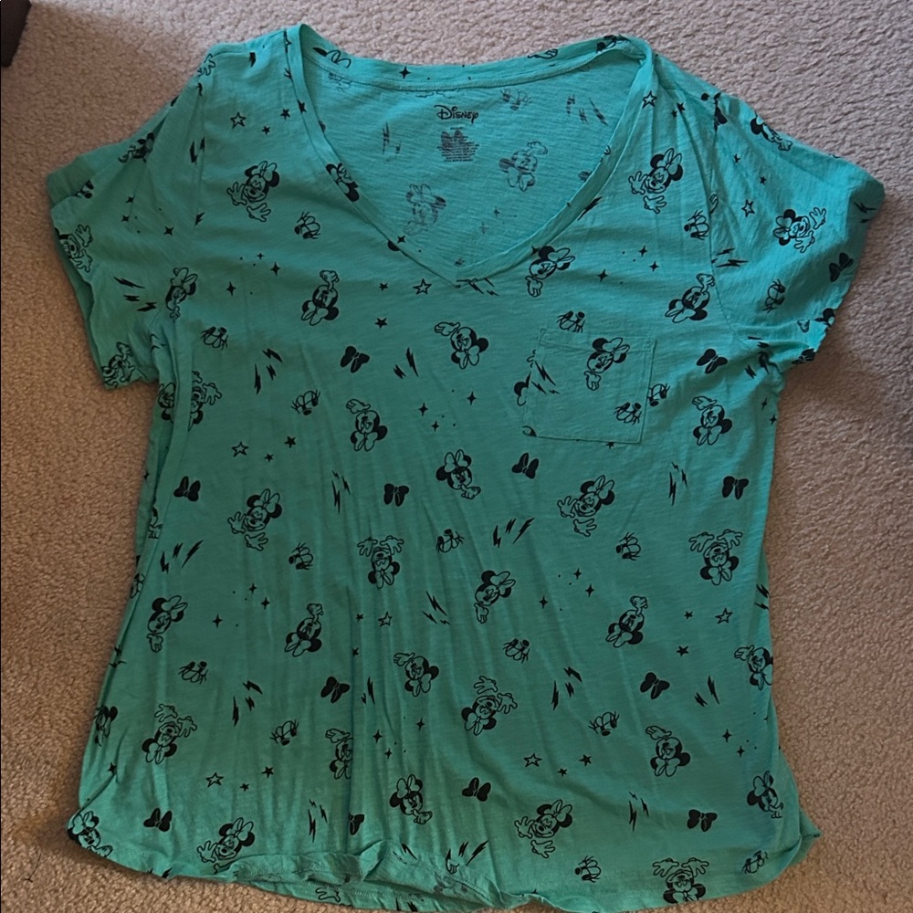 Disney Women's Teal Mickey Mouse Tee